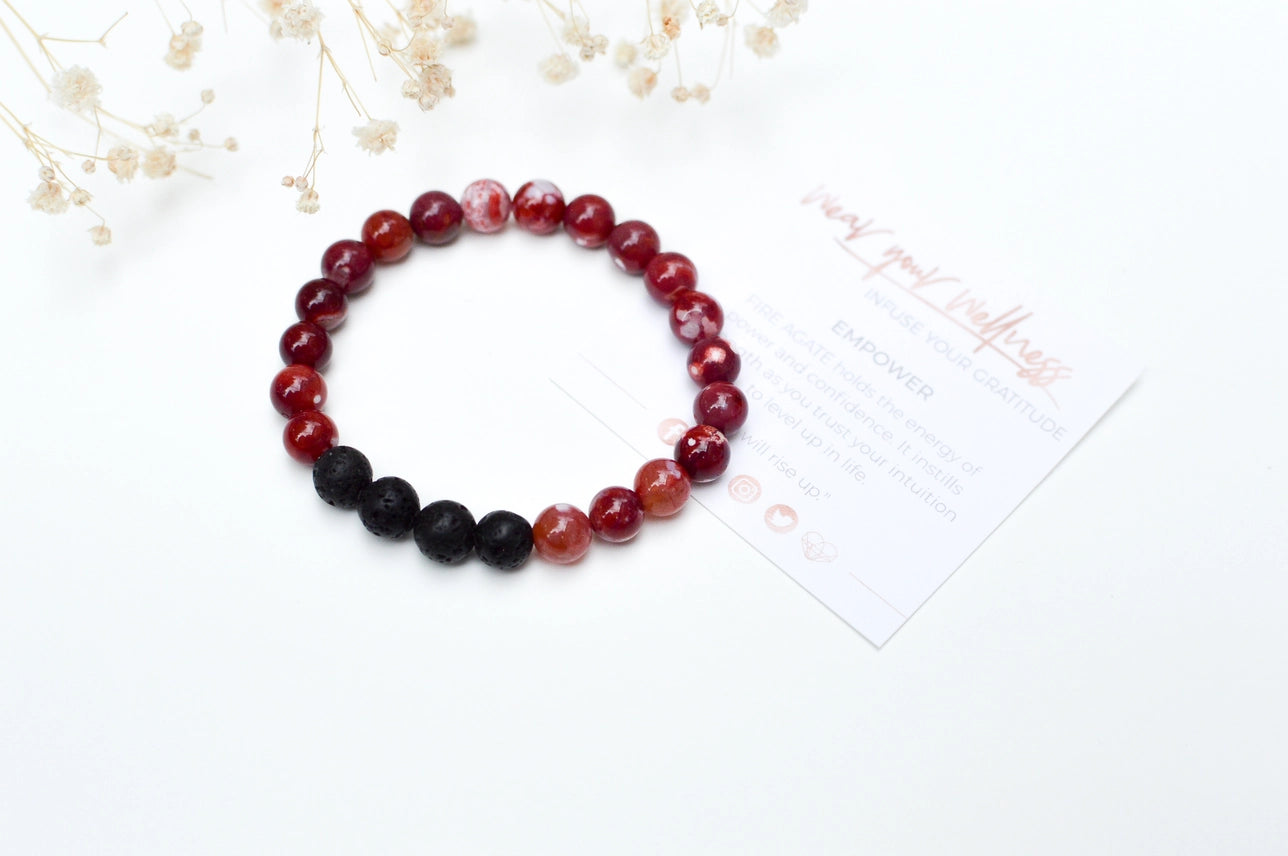 Infused Bracelet - Empower (Fire Agate)