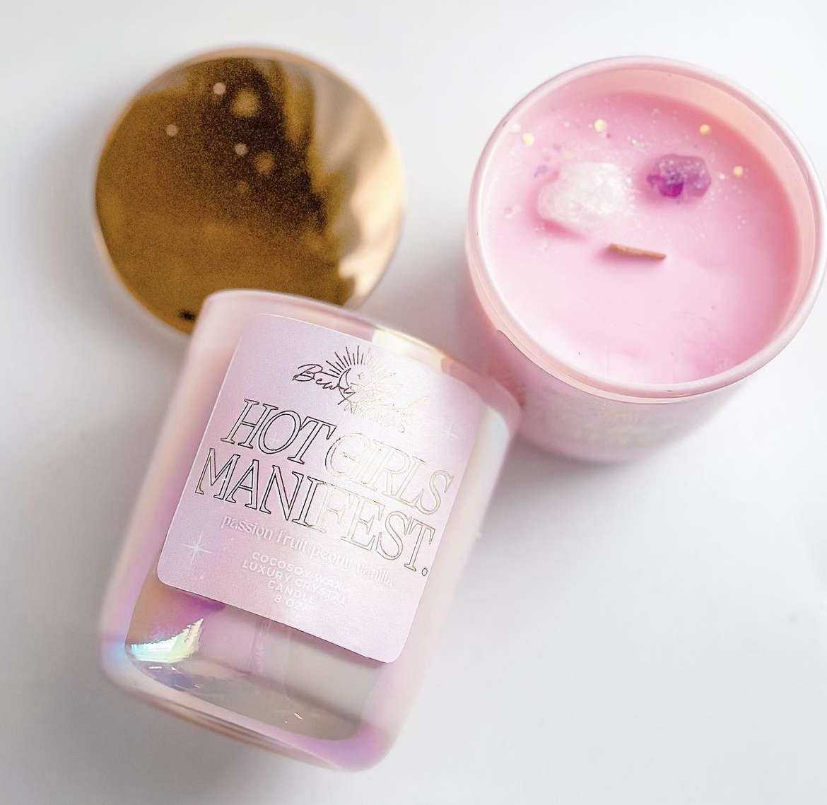 Hot Girls Manifest - Crystal Candle