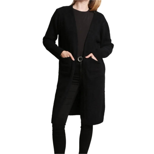 Soft Luxury Cardigan with Pockets - Black