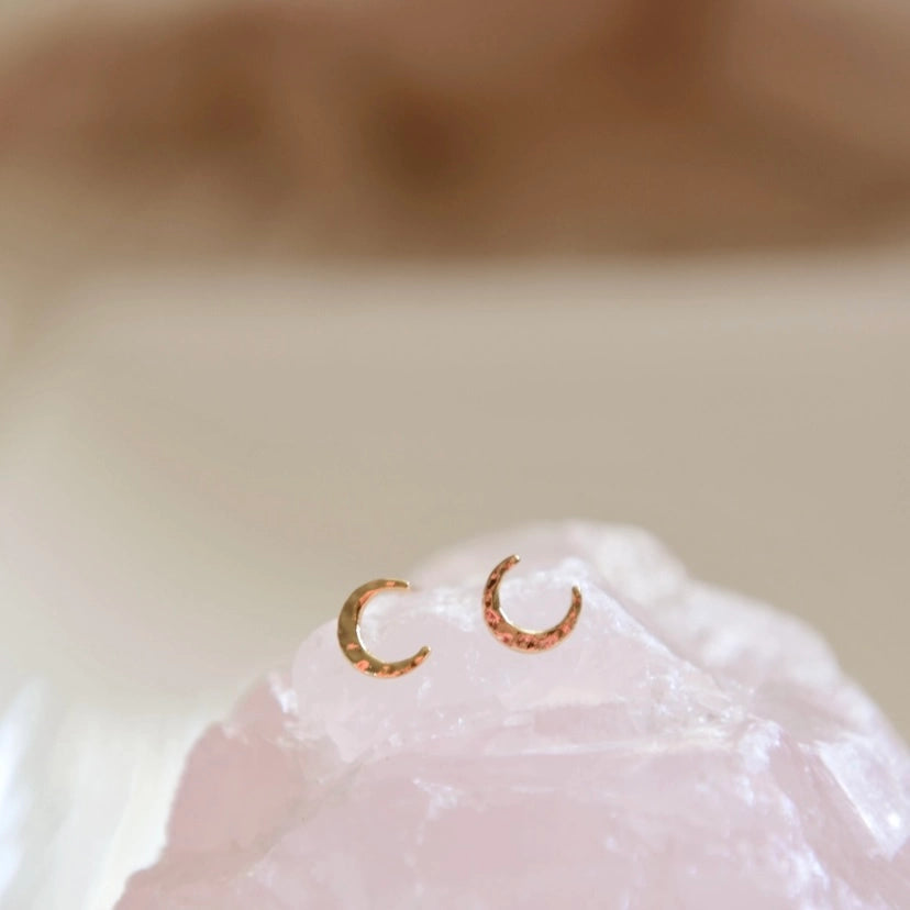 Crescent Moon Stud Earrings