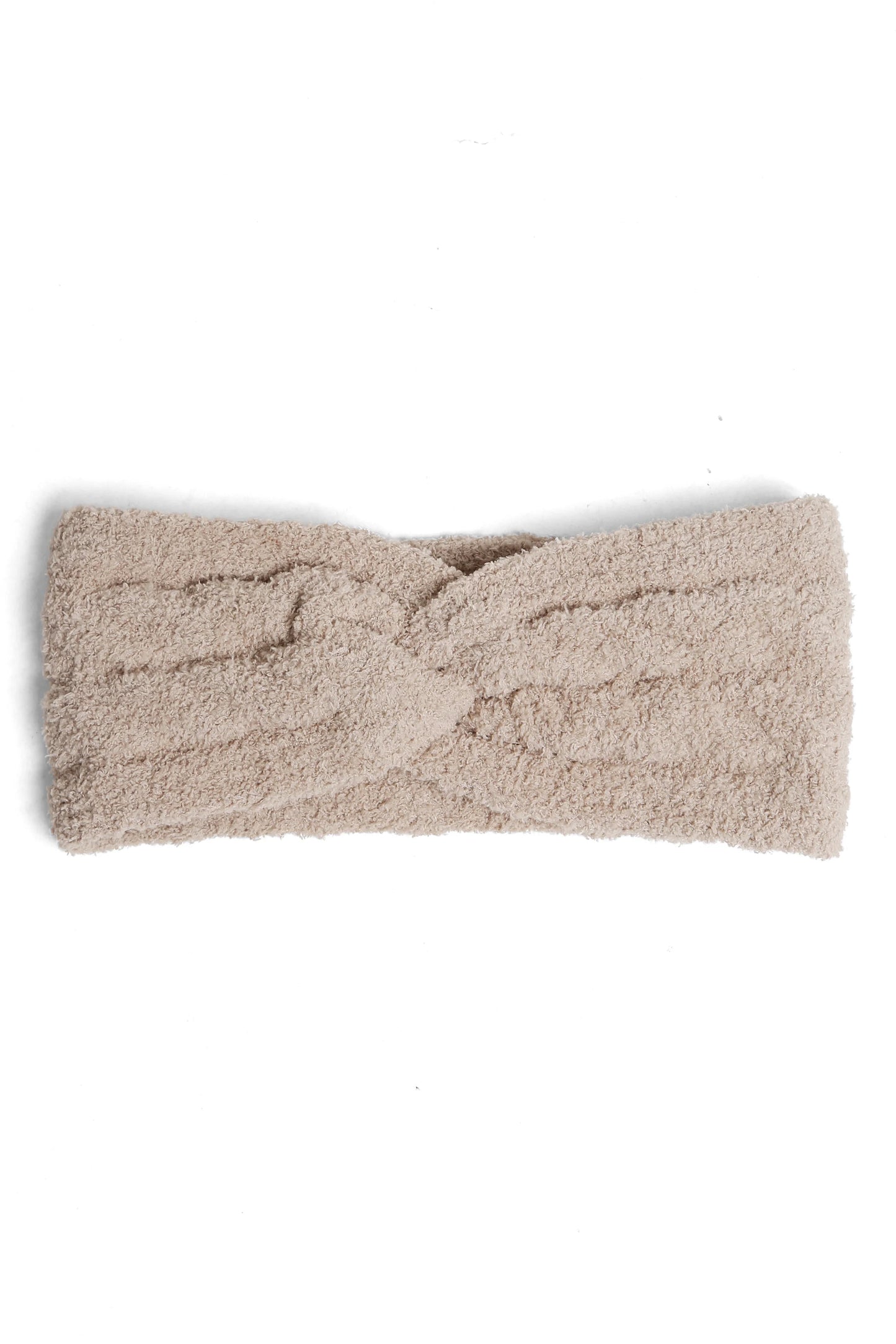 Ribbed Soft Twist Knot Headband - Beige