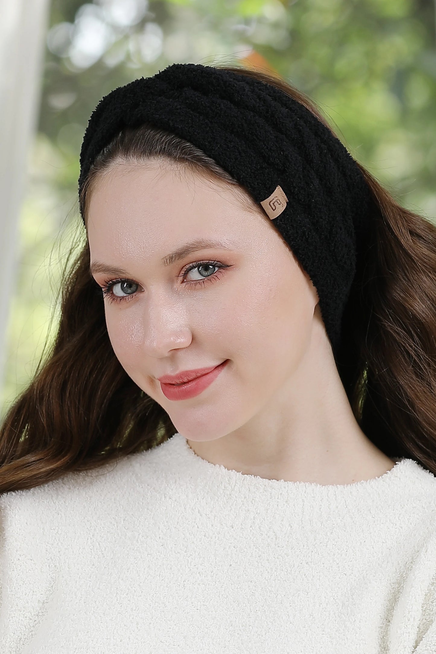 Ribbed Soft Twist Knot Headband - Black