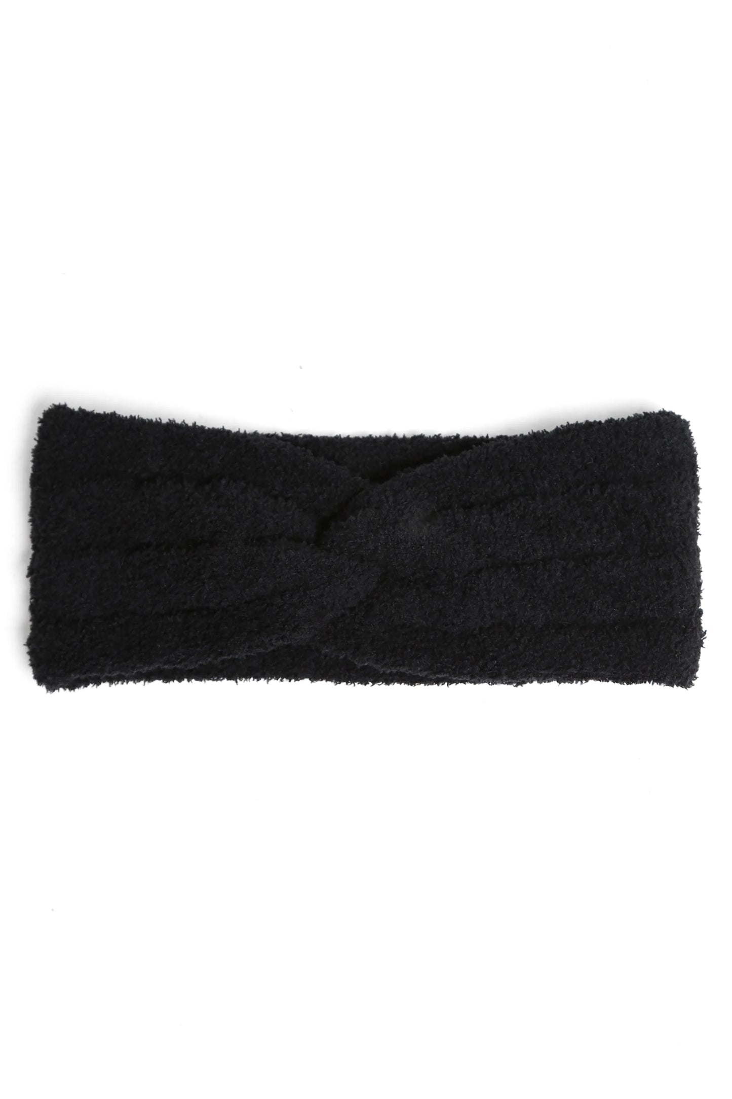 Ribbed Soft Twist Knot Headband - Black