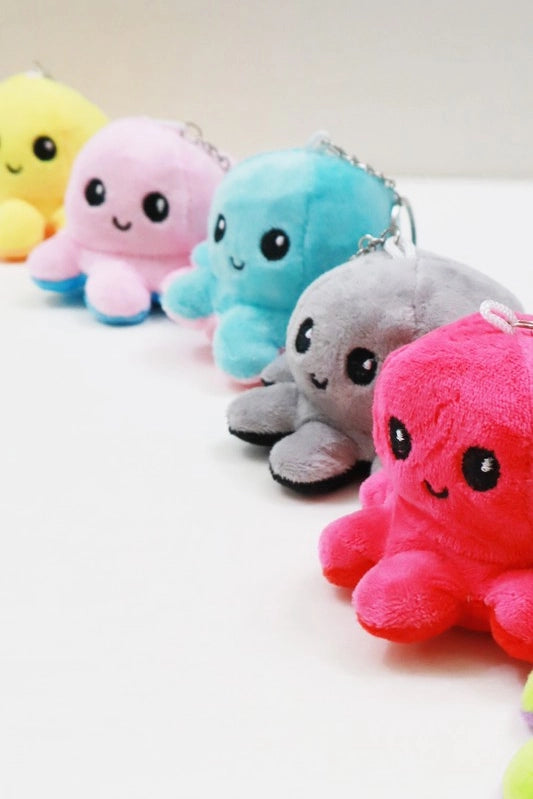 Mini Reversible Octopus Keychain - Various Colors