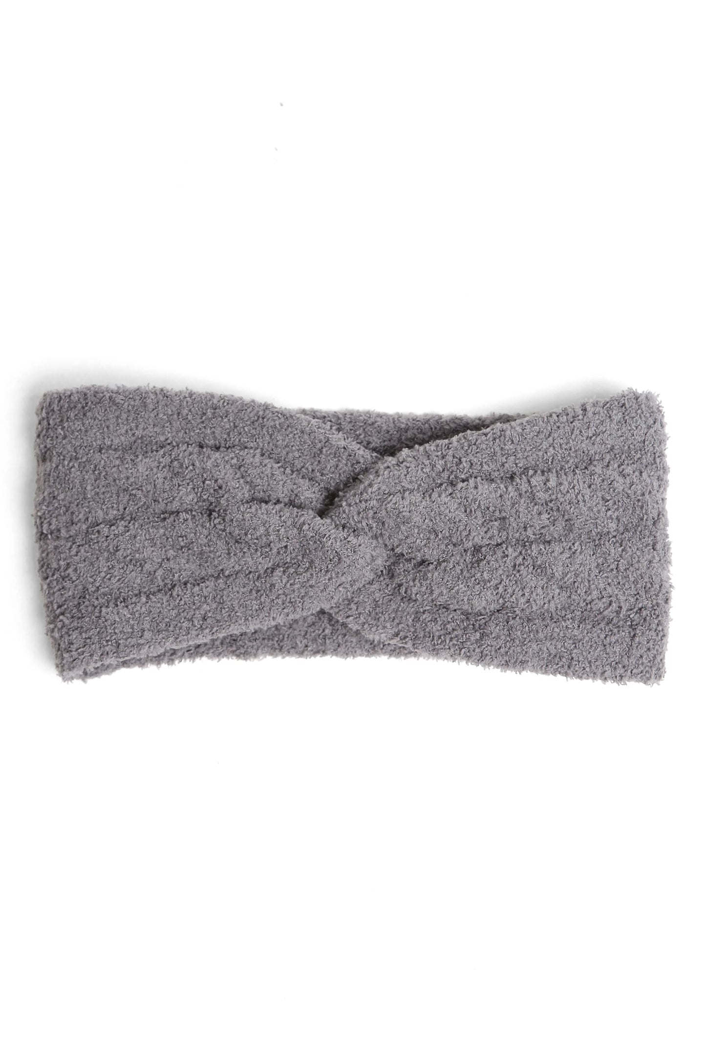 Ribbed Soft Twist Knot Headband - Grey