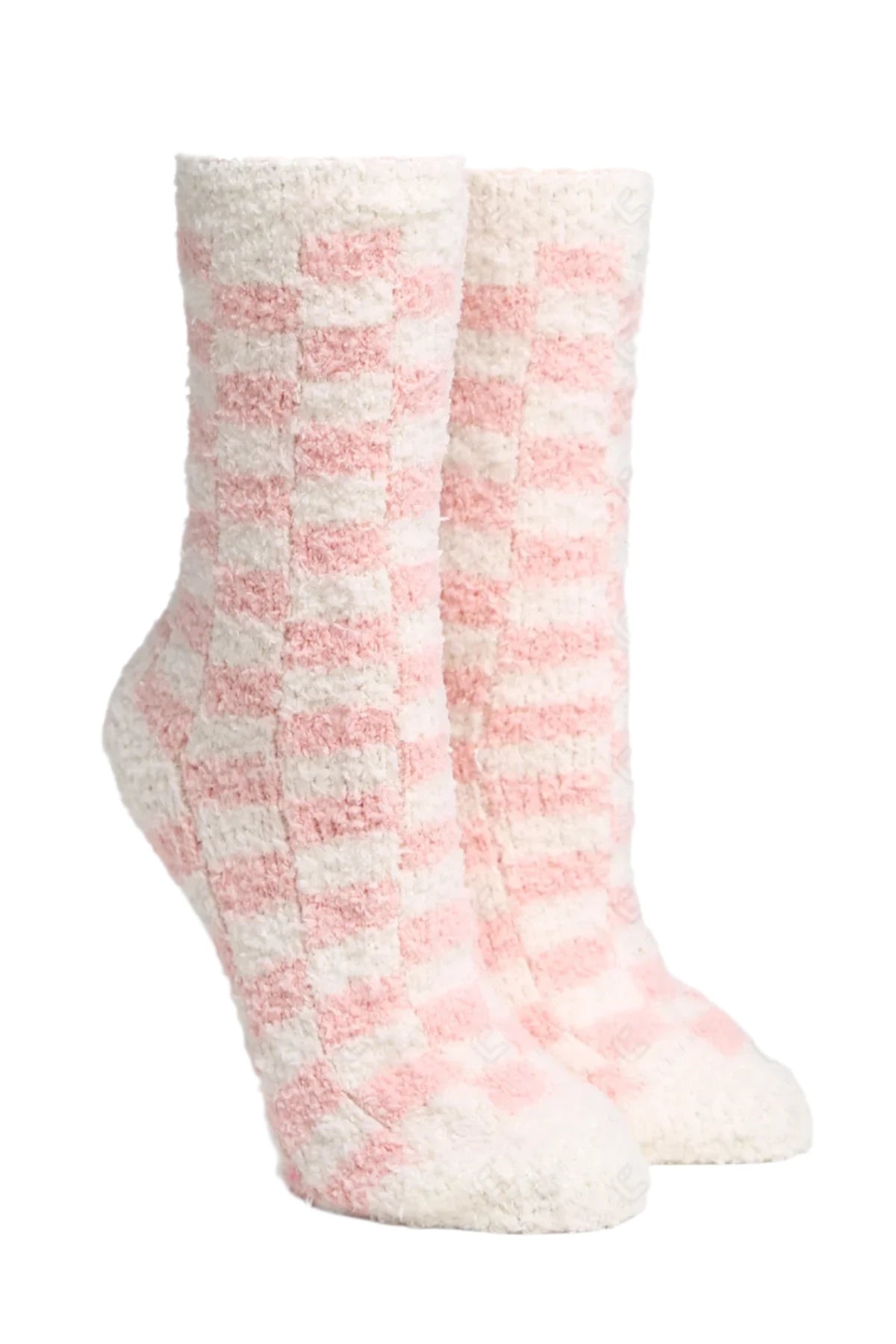 Checkered Luxury Crew Socks - Pink