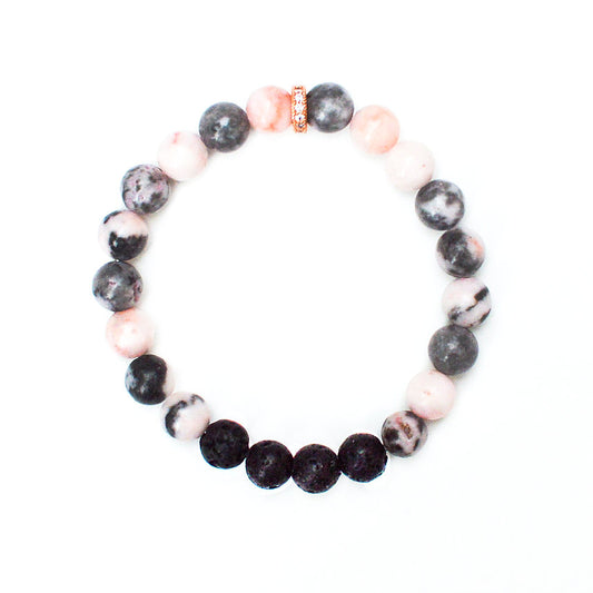 Infused Bracelet - Gratitude (Pink Zebra Jasper)