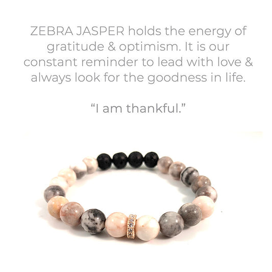 Infused Bracelet - Gratitude (Pink Zebra Jasper)